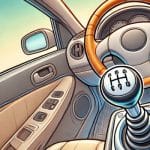 A car's stick shift to represent joining clauses in German
