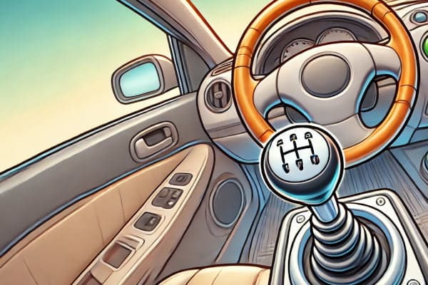 A car's stick shift to represent joining clauses in German